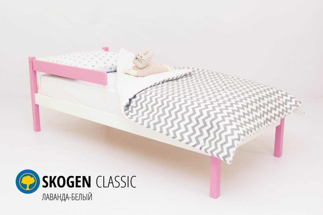 детская кровать svogen classic лаванда-белый