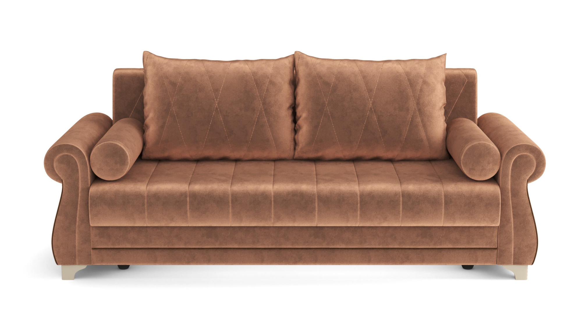 Диван Порто М велюр тенерифе корица / велюр тенерифе шоколад