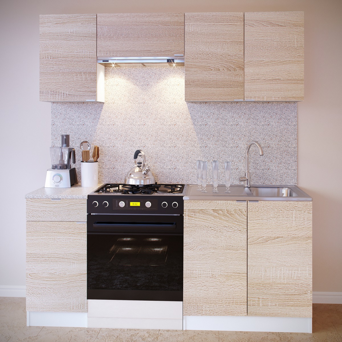 Кухонный гарнитур ПН-04 + ТК-04.1 + ПН-06.2 + ПН-08 + ТК-08м