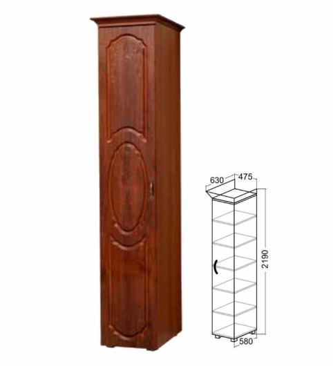 Шкаф однодверный с полками стенки Грация 8.1 - купить за 15766.00 руб.