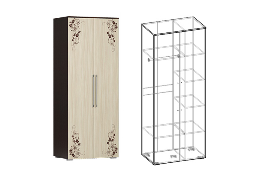 Шкаф 2х створчатый комбинированный Кватро - купить за 21744.00 руб.