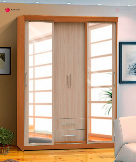 Шкаф купе ТОП-Лайн комбинированный 4-х дверный - купить за 41756.00 руб.