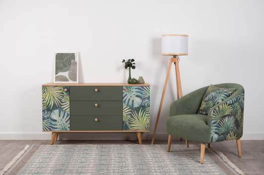 Комод Маттиас 16.245 Гикори Рокфорд/Дымчатый Зеленый - купить за 16526.00 руб.