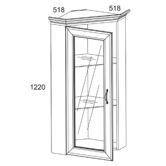Шкаф с витриной 1VU Тиффани - купить за 12999.00 руб.