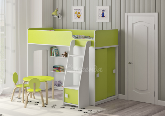 Кровать-чердак Легенда 42.5.1 со шкафом-купе - купить за 33160.00 руб.