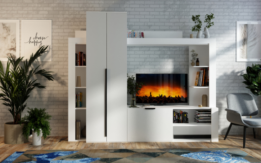 Гостиная Соренто В-2 Белый/Белый глянец - купить за 29425.00 руб.