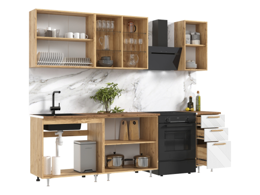 В продаже Кухня Ирис 2,0 м Компановка №2 Дуб Крафт Золотой/Браш Вайт Кухня Ирис 2,0 м Компановка №2 Дуб Крафт Золотой/Браш Вайт - купить за 36010.00 руб.