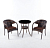 комплект мебели стол венеция + 2 кресла греция dark brown арт.78180/572020-1-2