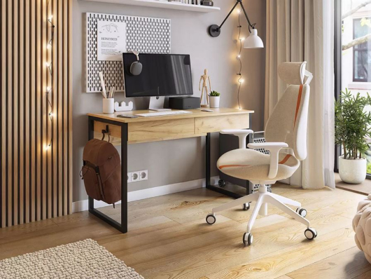 Письменный стол Юниор Дуб Крафт золотой/Черный муар - купить за 11590.00 руб.