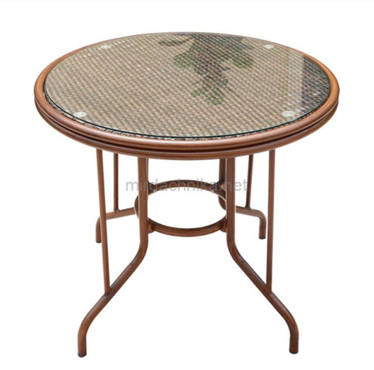 Стол алюминиевый круглый D80 БАМБУК "BAMBOO" арт.2015 - купить за 18600.00 руб.