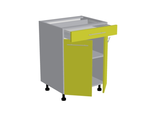 Стол 2-х дверный с ящиком Н60 Д2+Мет1  Базис - купить за 9423.00 руб.