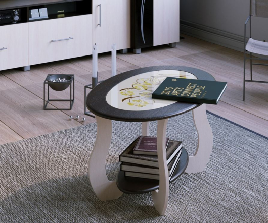 Стол журнальный СЖ-6 стелешница венге/стекло бежевое - купить за 4796.00 руб.