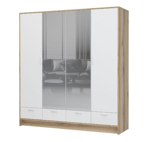 Шкаф Ирис 4-х створчатый с зеркалом ШК-04 - купить за 29526.00 руб.