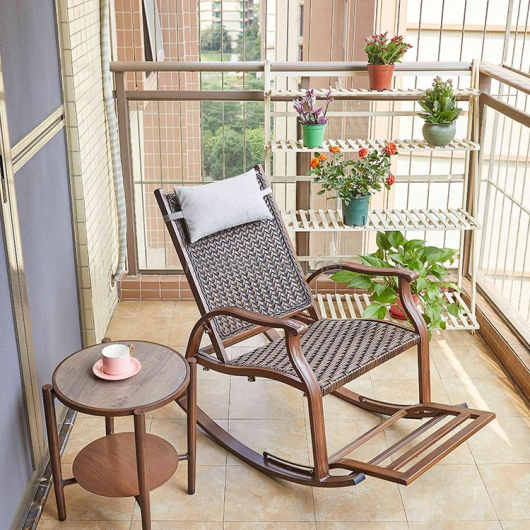 Кресло-качалка из искусственного ротанга БАМБУК "BAMBOO" арт.2023 - купить за 25500.00 руб.