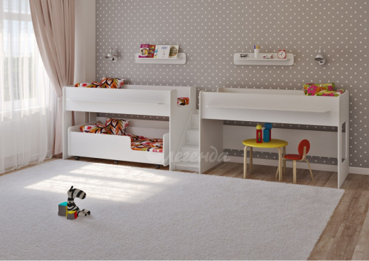 Трехъярусная кровать Легенда 23.5 белая - купить за 52890.00 руб.