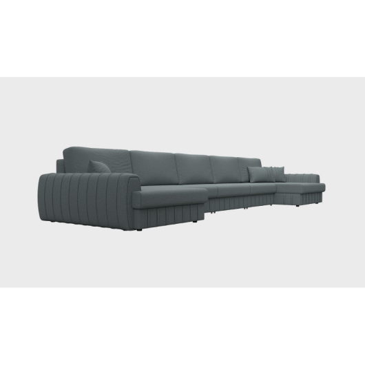 Диван Лига-057 МегаЛонг рогожка Амур 07 серый - купить за 163990.00 руб.