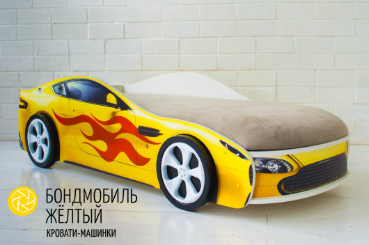 Детская кровать с подъемным механизмом Бондмобиль желтый - купить за 16990.00 руб.