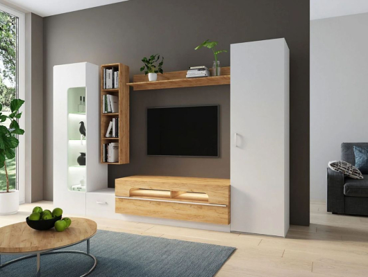 Стенка Loft 20 Белый/Дуб Вотан - купить за 37838.00 руб.