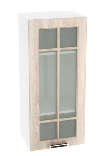 Шкаф 1-но дверный со стеклом №128 Прага ШВС 409Н - купить за 7520.00 руб.