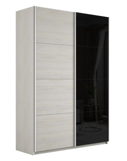 Шкаф-купе 2-х дверный Прайм ДСП/Чёрное стекло - купить за 43730.00 руб.