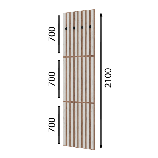 Вешалка 3-х ярусная Кано КПВ-3 Белый/Дуб Крафт золотой - купить за 5409.00 руб.