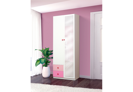 Шкаф 2-х дверный с ящиками и зеркалом Радуга - купить за 17790.00 руб.