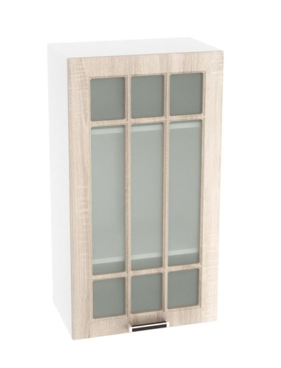 Шкаф 1-но дверный со стеклом №129 Прага ШВС 509Н - купить за 8855.00 руб.