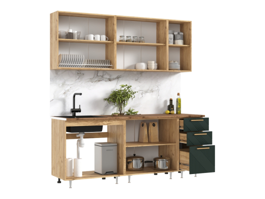 В продаже Кухня Ирис 2,0 м Дуб Крафт Золотой/Браш Грин Кухня Ирис 2,0 м Дуб Крафт Золотой/Браш Грин - купить за 34630.00 руб.