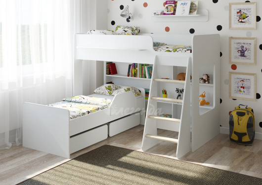 Двухъярусная кровать Легенда 26.2 белая - купить за 34530.00 руб.