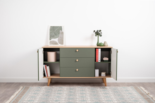 Комод Маттиас 16.245 Гикори Рокфорд/Дымчатый Зеленый - купить за 16526.00 руб.