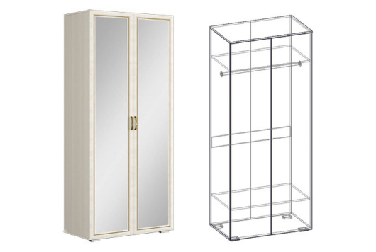 Шкаф 2х створчатый с зеркалом Виктория (540) - купить за 31192.00 руб.